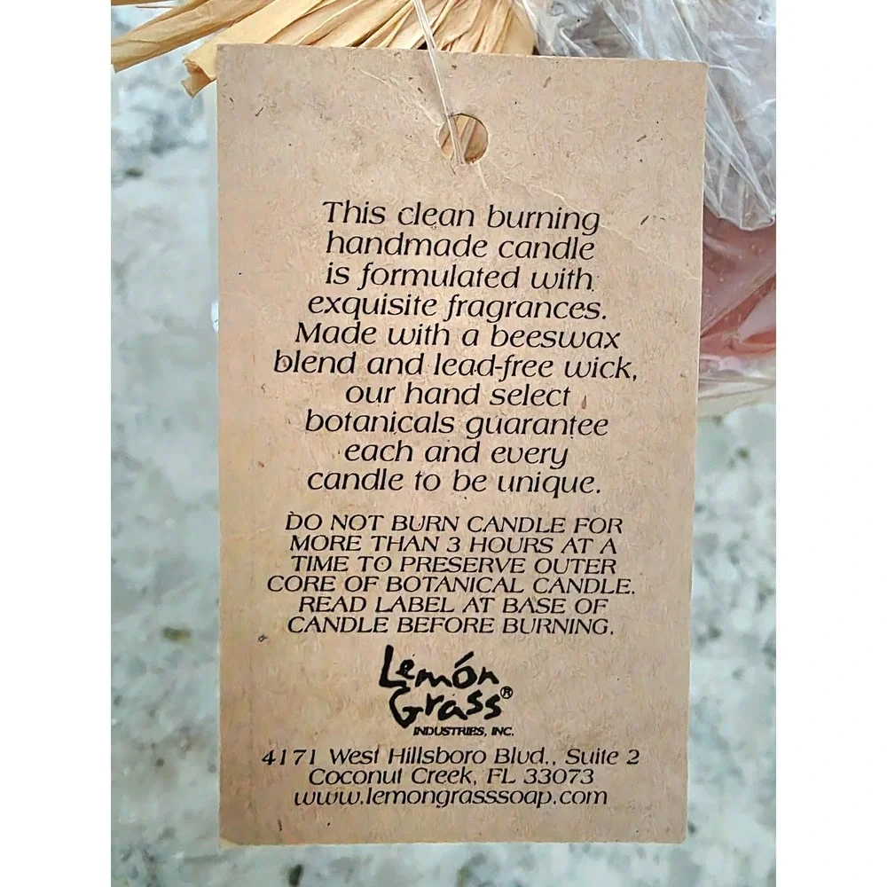 Lemon Grass White Chocolate Mocha Botanical Candle Aromatic Scented NEW‎